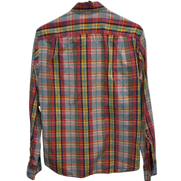 J. Crew Indian Madras Plaid Button Down‎ Shirt Men's Colorful Casual Top Small - Picture 3 of 4